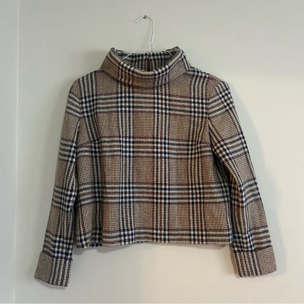 Burberry-style Turtle Neck Crop Sweater Rachel Zoe (2)